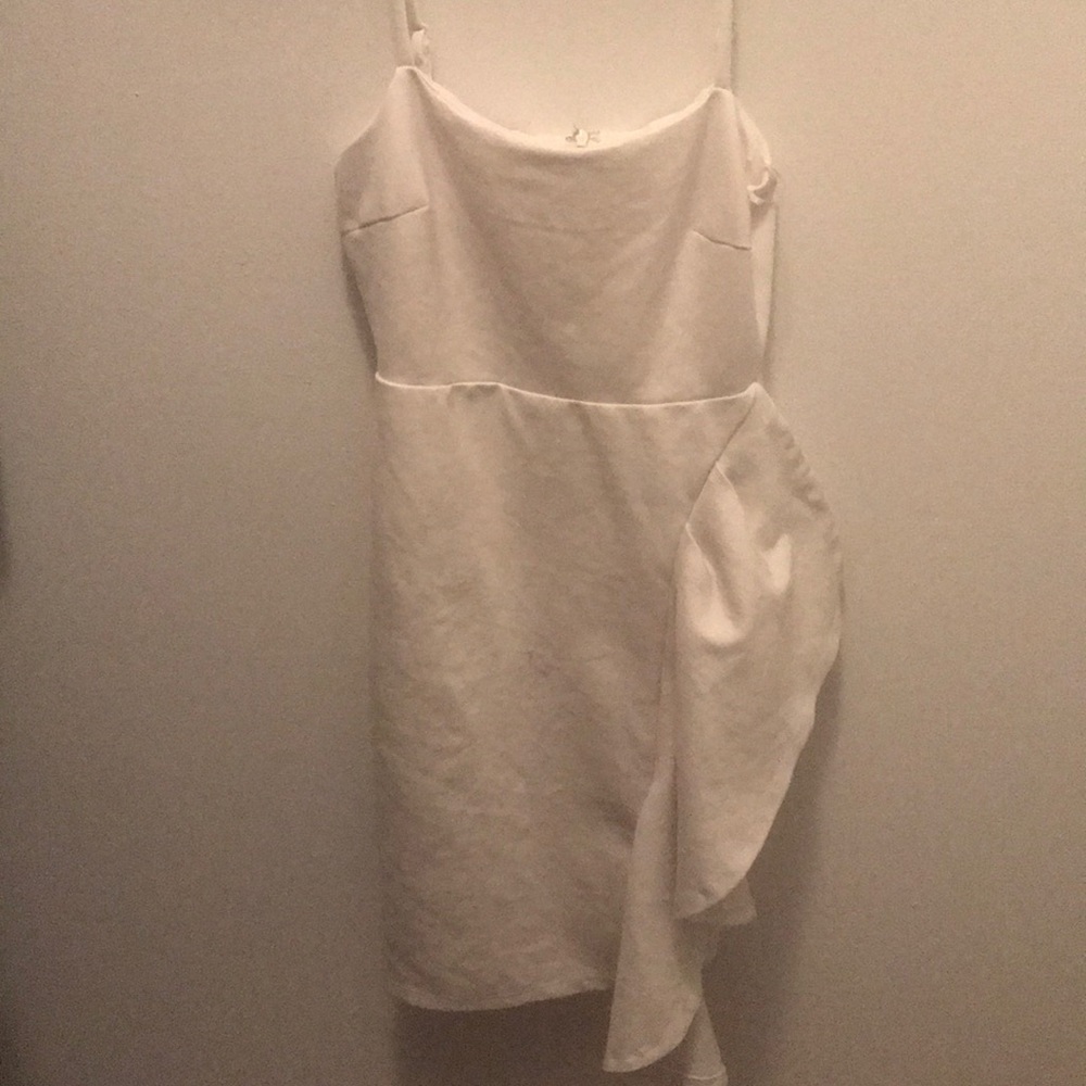 Lulus White Spaghetti Strap Ruffle Dress